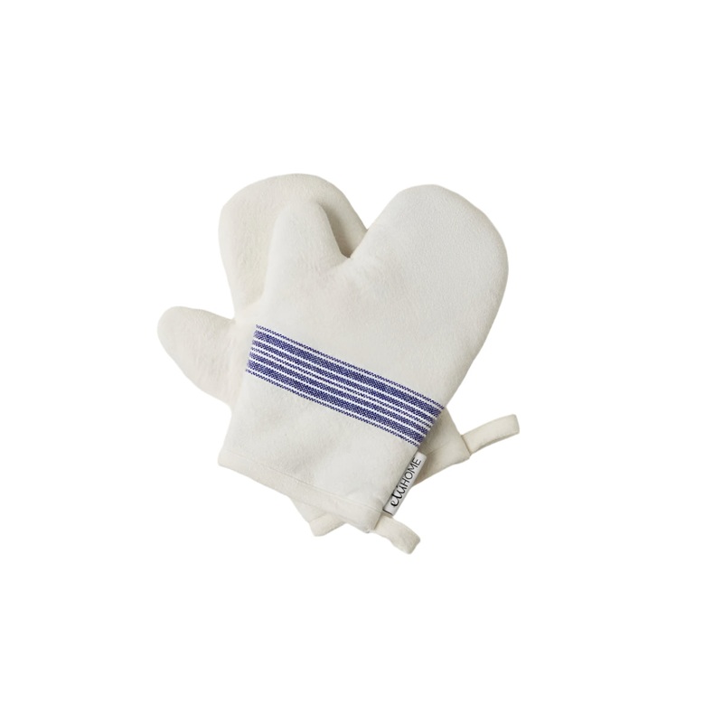 Linen Oven Mitt - Blue Stripe, Set/2
