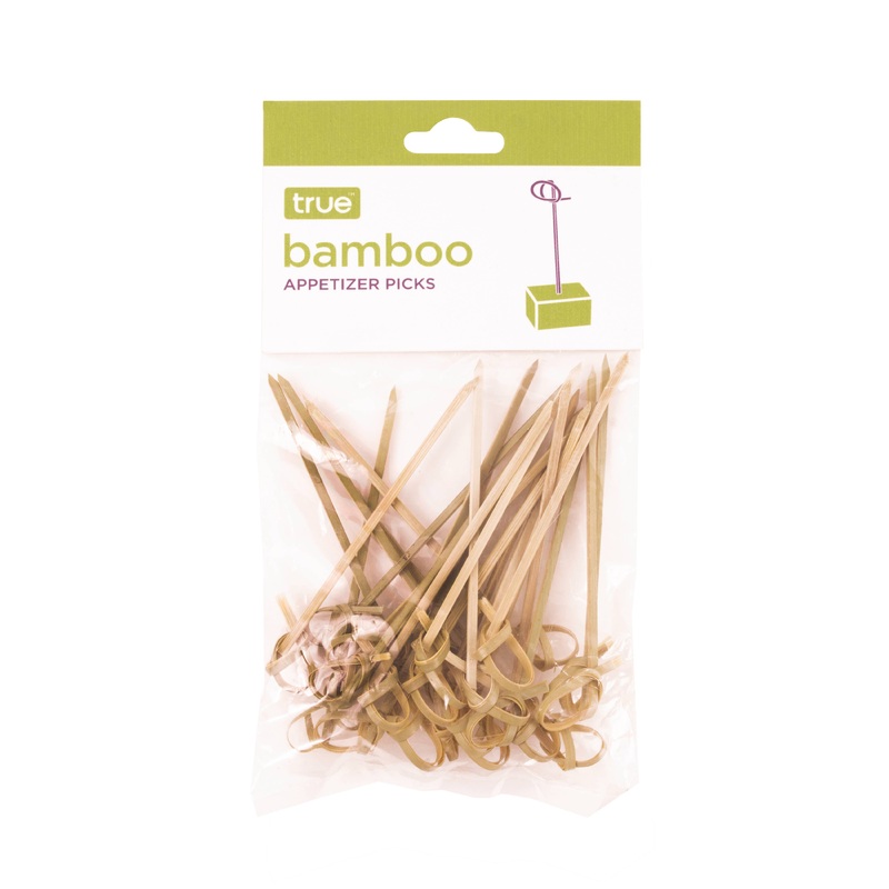 Party Disposable Knotted Bamboo Appetizer Picks - Asst Sizes: 3.75" Long