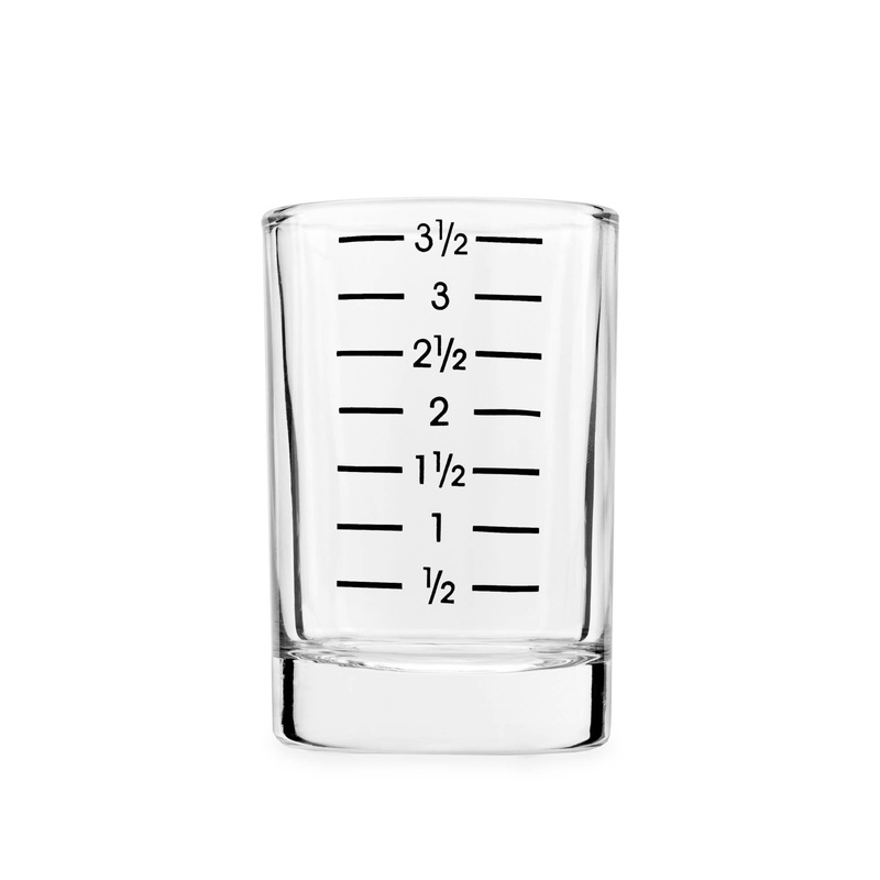 Slam Large Glass Shot Glass w/ Printed Measurements - 4 oz