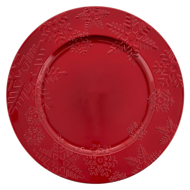 Snowflake Charger - Red Set/4