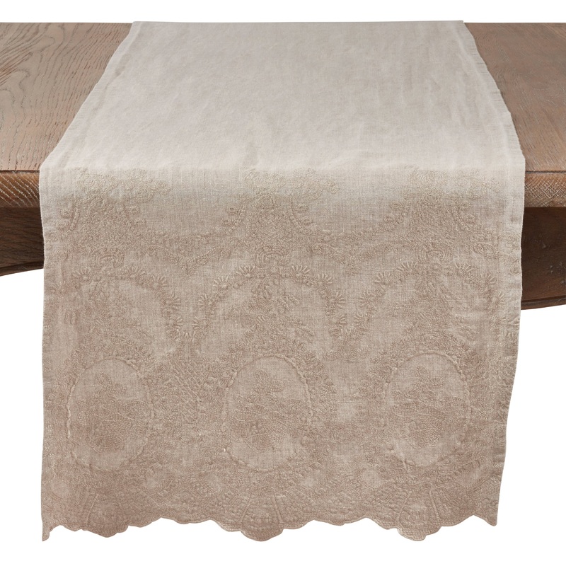 Stonewashed Embroidered Runner - Natural