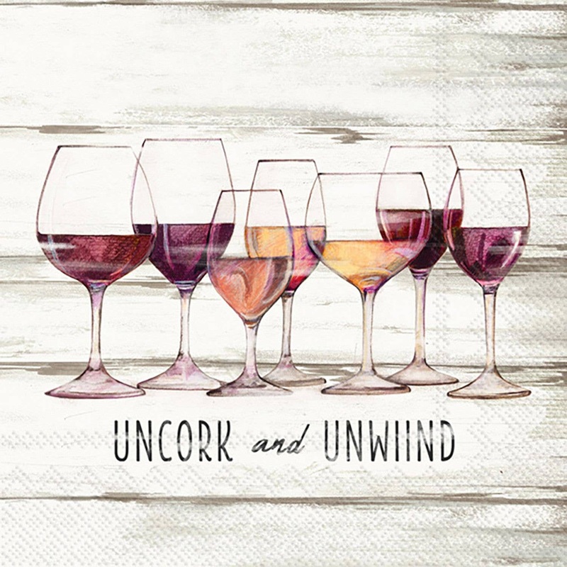 Uncork and Unwind Paper Cocktail Napkins pkg/20