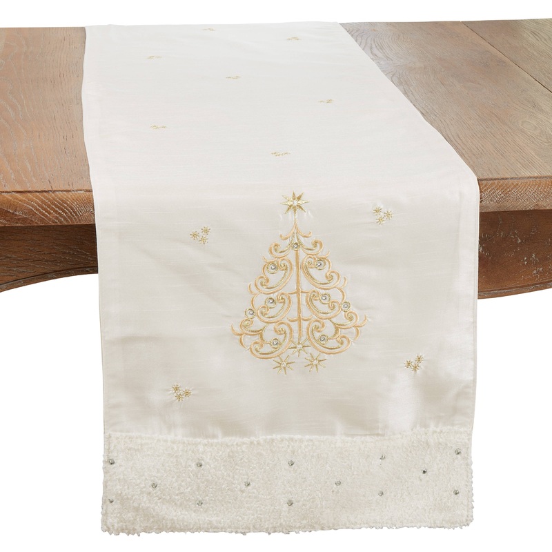 Winter Wonderland Embroidered Christmas Tree Table Runner