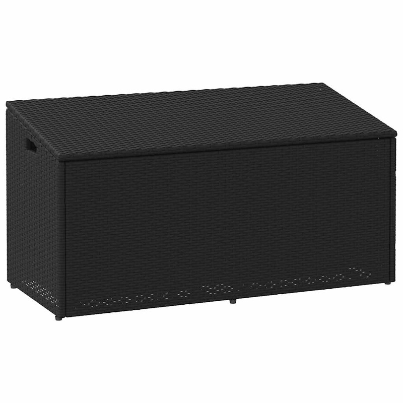 Bote de rangement de jardin noir 110x50x58 cm rsine tresse