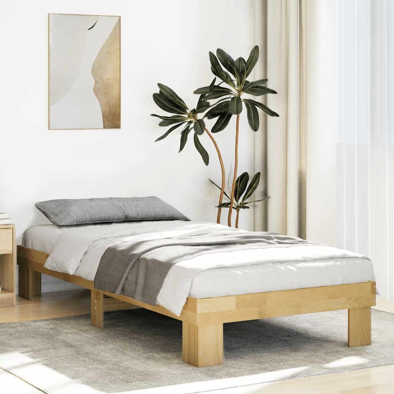 Cadre de lit sans matelas 100x200 cm bois massif de chne