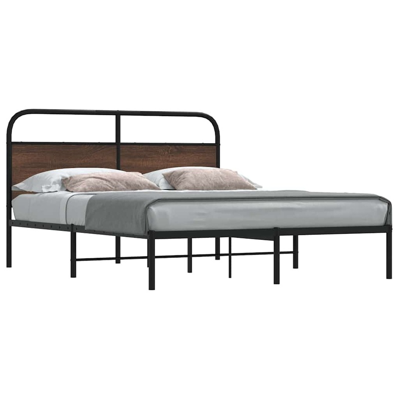 Cadre de lit sans matelas 150x200 cm chne marron