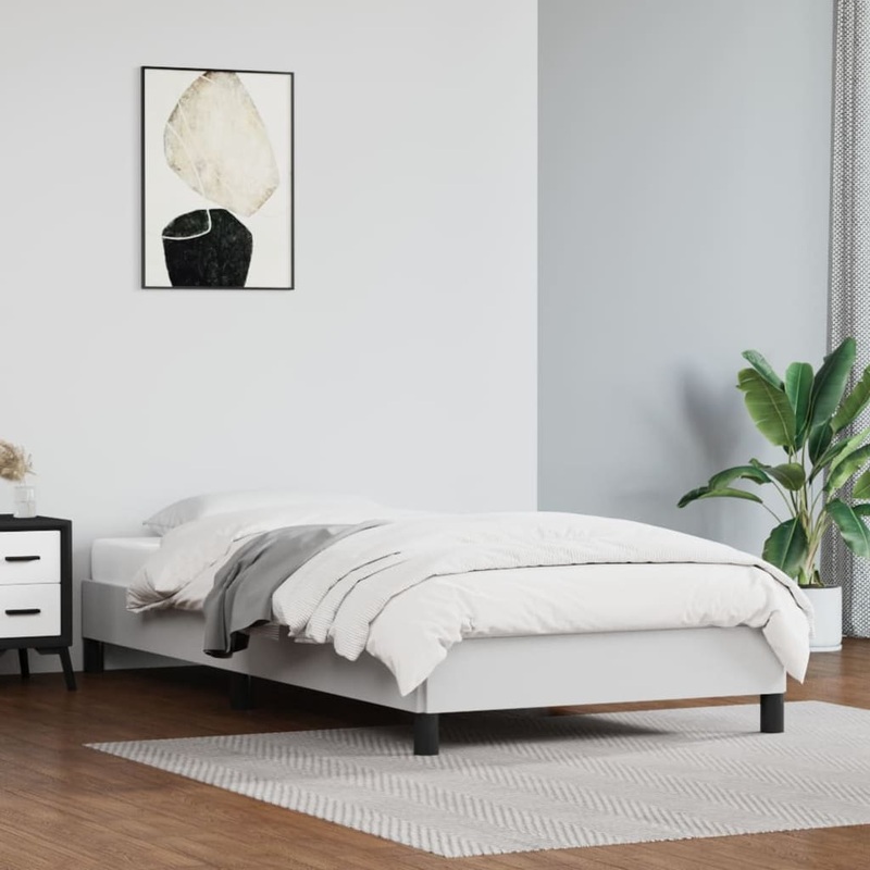 Cadre de lit sans matelas blanc 100x200 cm similicuir
