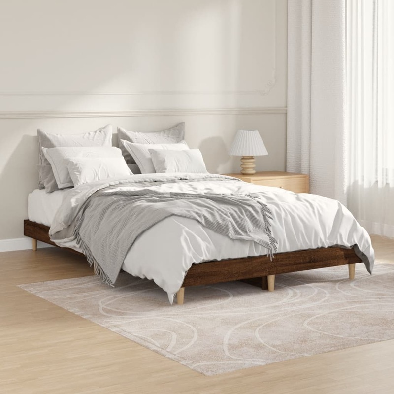 Cadre de lit sans matelas chne marron 120x190 cm