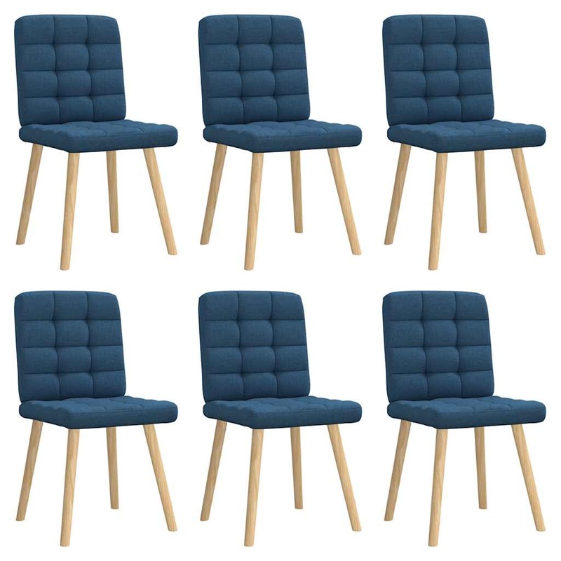 Chaises  manger lot de 6 bleu tissu