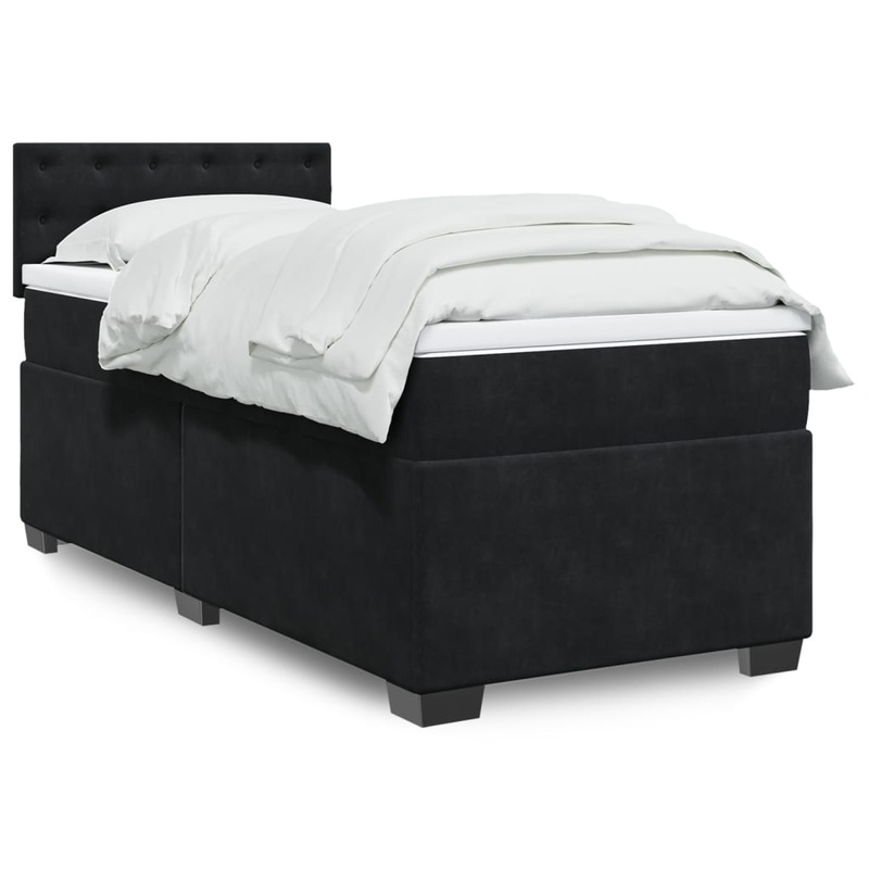 Sommier  lattes de lit avec matelas noir simple velours