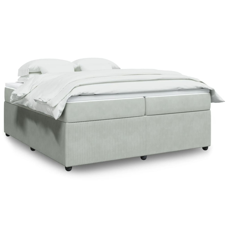 Sommier  lattes de lit et matelas Gris clair 200x200cm Velours