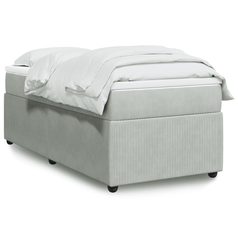 Sommier  lattes de lit et matelas Gris clair 80x200 cm Velours