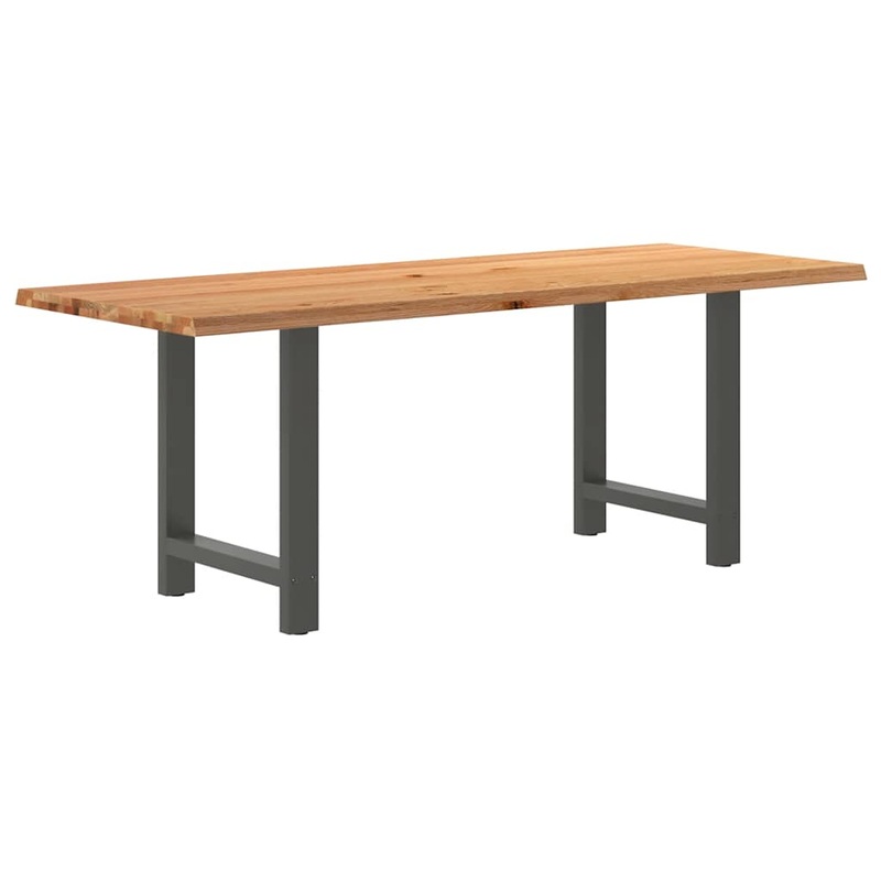 Table  manger marron clair bois de chne massif rectangulaire